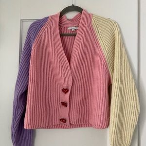 Olivia Rubin color heart button cardigan size XS